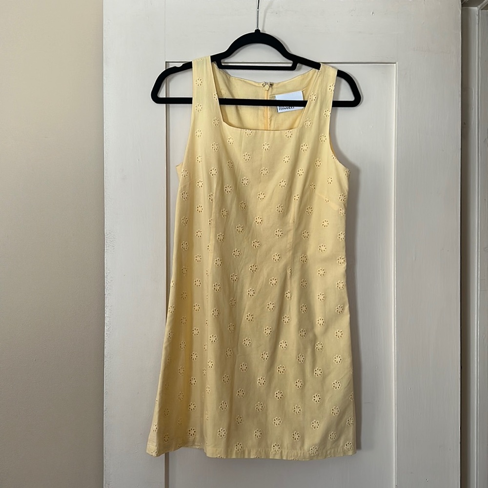 Lisa Marie Fernandez Yellow Eyelet Minidress Small